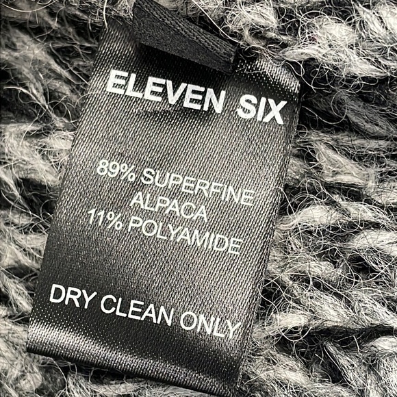 NWT Eleven Six Tess Alpaca Sweater Chunky Knit Salt Pepper Black White Sz M L - Picture 12 of 14
